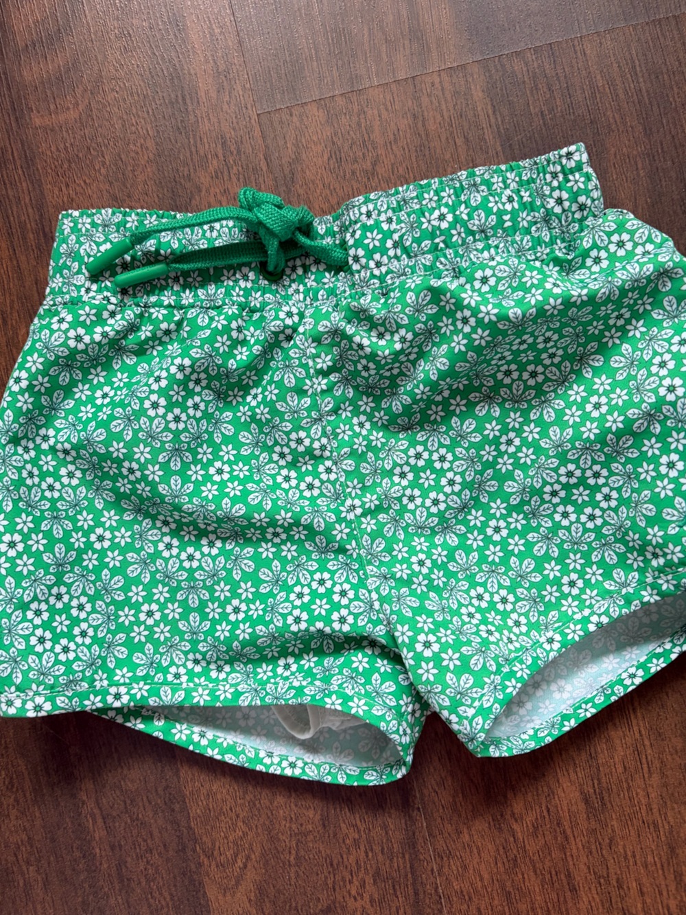 Green Floral Swim Trunks